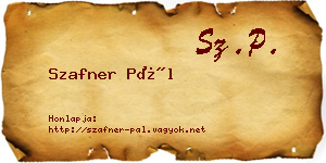 Szafner Pál névjegykártya
